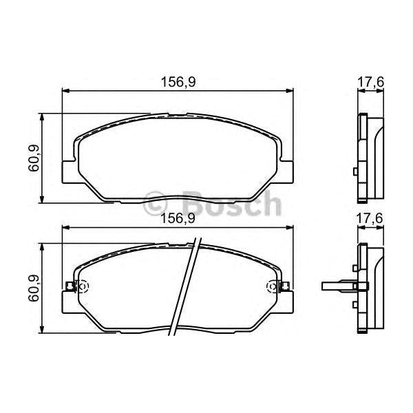 Genuine Bosch Brake Pad Set Bp1162 fits Hyundai Santa Fe CRDi - 2.2 - 09-13 0986