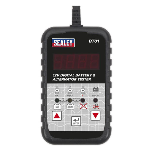 Sealey 12V Compact Digital Battery and Alternator Tester LED Screen Car Van Sealey  - Dynamic Drive