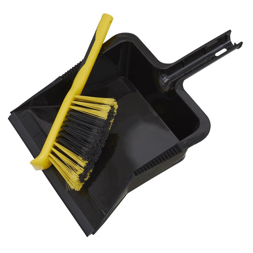 Sealey Bulldozer Yard Dustpan & Brush Set BM04HX Sealey  - Dynamic Drive