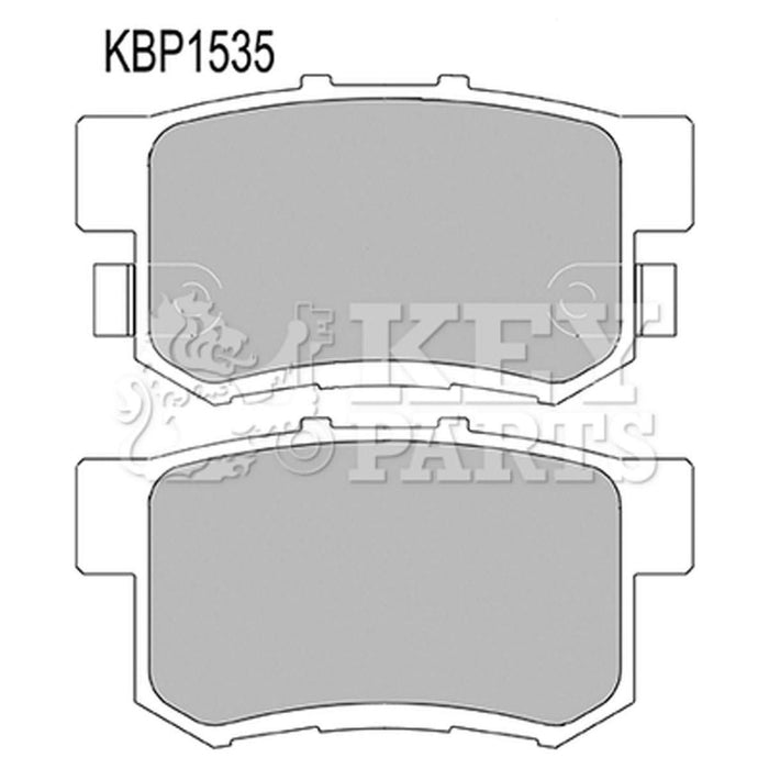 Genuine Key Parts KBP1535 Rear Brake Pads-Includes Wear Indicators (Akebono) Key Parts  - Dynamic Drive