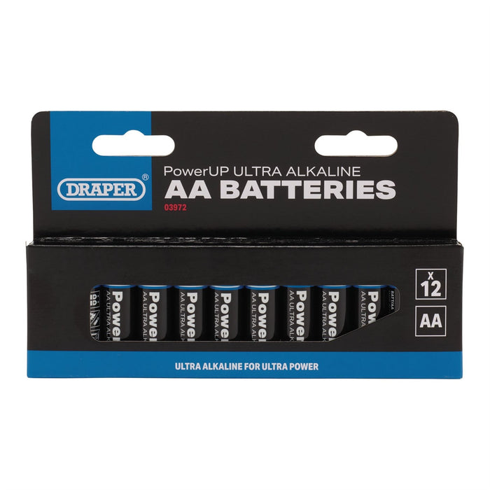 Draper PowerUP Ultra Alkaline AA Batteries (Pack of 12) 03972 Draper  - Dynamic Drive