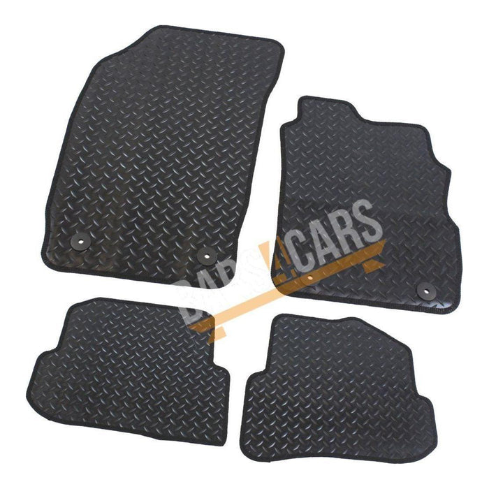 Blue Trim TailoBlue Black Rubber Car Mats for Audi A1 Set of 4 With 4 Clips UKB4C  - Dynamic Drive