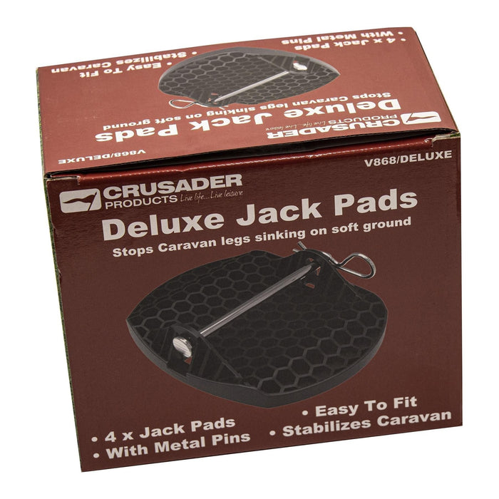 4X Heavy Duty Caravan Corner Steady Pads - Strong Honeycomb Design, Metal Pin Crusader  - Dynamic Drive