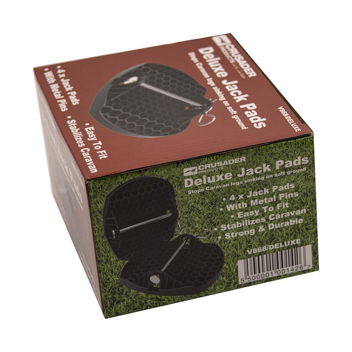 4X Heavy Duty Caravan Corner Steady Pads - Strong Honeycomb Design, Metal Pin Crusader  - Dynamic Drive