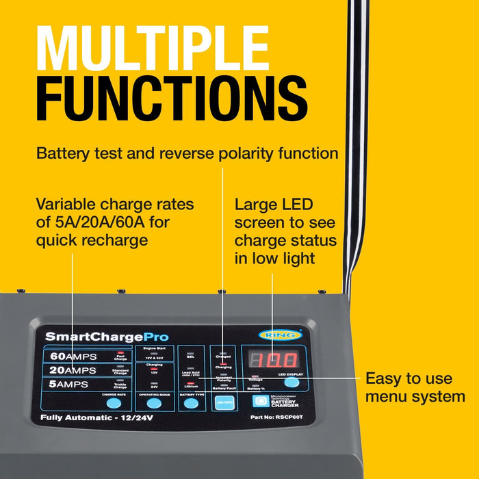 Ring Smartchargepro Trolley 60A 12/24V RSCP60T - Efficient Charging
