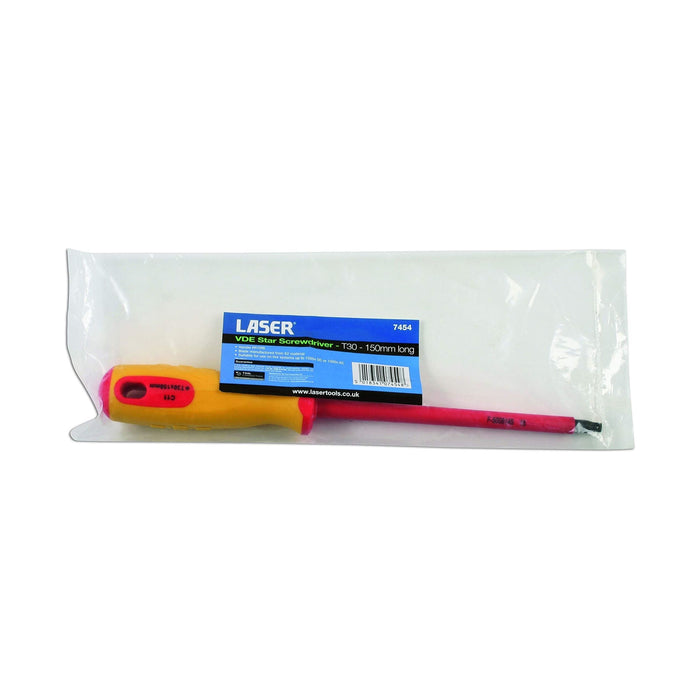 Laser Insulated Star* Screwdriver T30 7454 Laser Tools  - Dynamic Drive