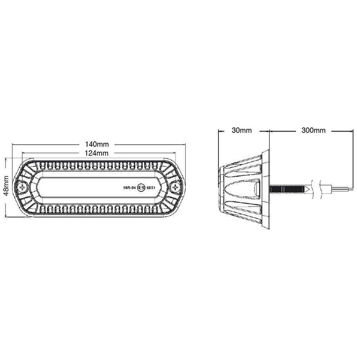 Ring Automotive RCV2210 TM LED Strobe, Amber