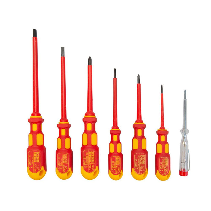 King Dick VDE Screwdriver Set 7pce PH & Slotted King Dick  - Dynamic Drive