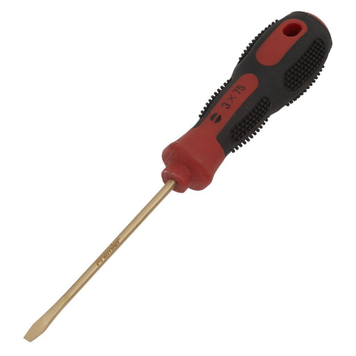 Sealey Screwdriver Slotted 3 x 75mm Non-Sparking NS092 Sealey  - Dynamic Drive