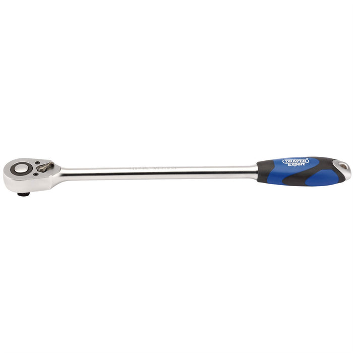 Draper Extra Long Reversible Quick Release Soft Grip Ratchet, 1/2" Sq. Dr., 48 T