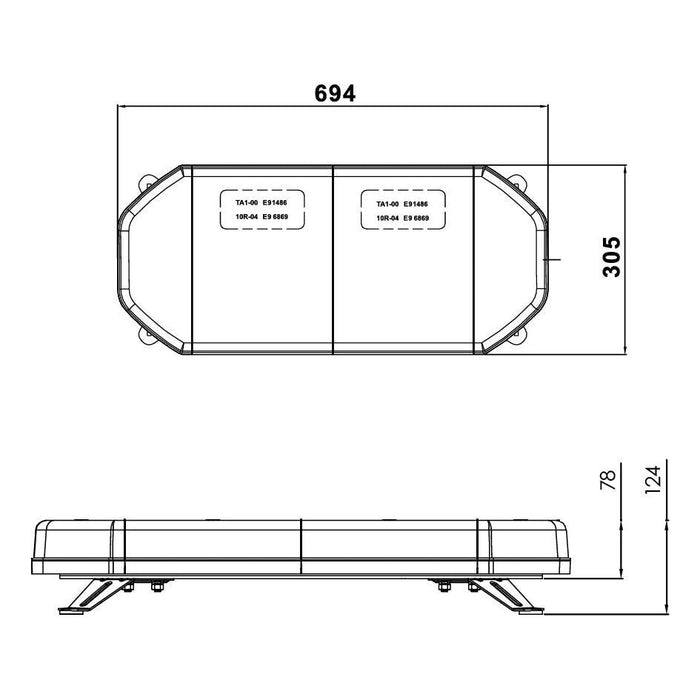 Ring Automotive RCV9819 TM LED Light Bar, 694 mm