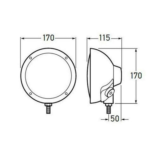 Hella Halogen-Spotlight Luminator Compact ECE-R112/E1 1901 24/12V 009 094-031 Hella  - Dynamic Drive