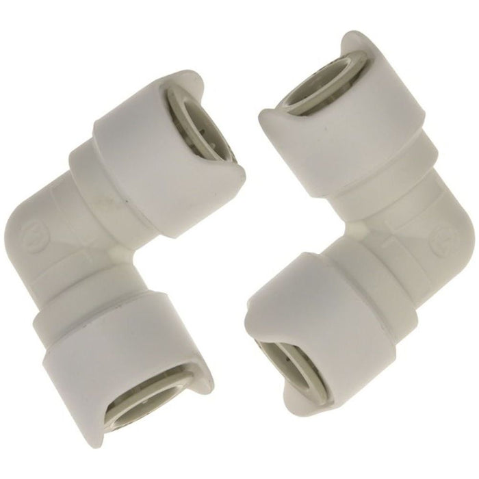 2 x Whale WX1503 15mm x 15mm Quick Connect Union 90° Elbow Fitting WX1503B