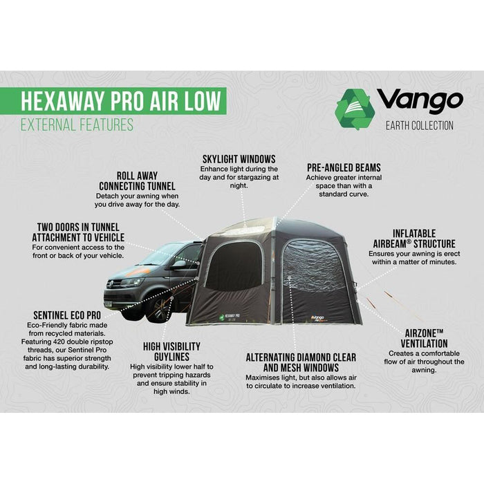 Vango HexAway Pro Air Low Drive Away Awning  (180 - 210cm) Campervan Vango  - Dynamic Drive