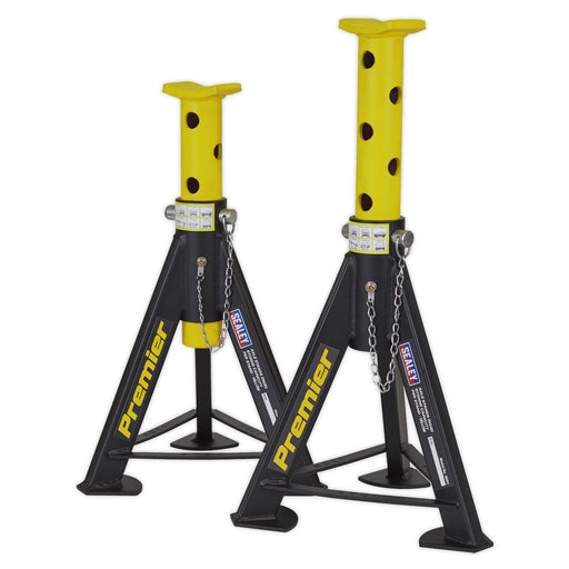 Sealey AXLe Stands (Pair) 6 Tonne Capacity per Stand Yellow AS6Y Sealey  - Dynamic Drive