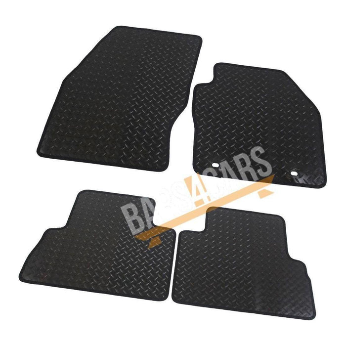 Blue Trim TailoBlue Black Rubber Car Mats for Ford C-Max 11-13 Set of 4 With 2 Clips UKB4C  - Dynamic Drive