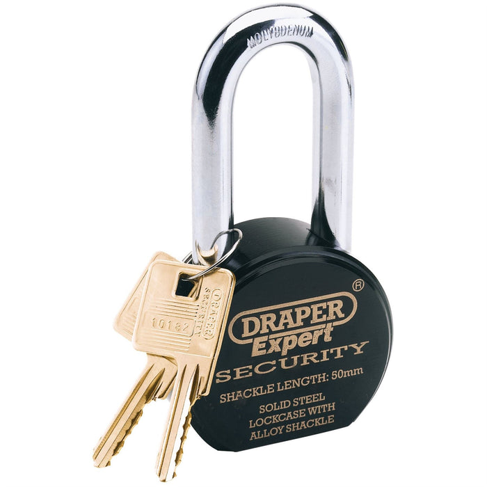 Draper Heavy Duty Stainless Steel Padlock and 2 Keys, 63 x 50mm 64207 Draper  - Dynamic Drive