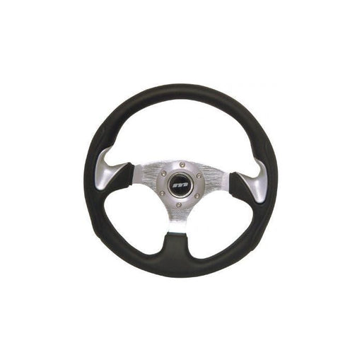 320mm 3 Spoke Sports Steering Wheel M Metallic Silver Thumb Spats M32X3PPBS Mountney Classic  - Dynamic Drive