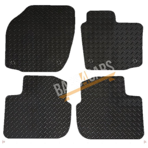 Fully Tailored Silver Trim Rubber Mats fits Seat Toledo 12> Set of 4 With 4 clip UKB4C  - Dynamic Drive