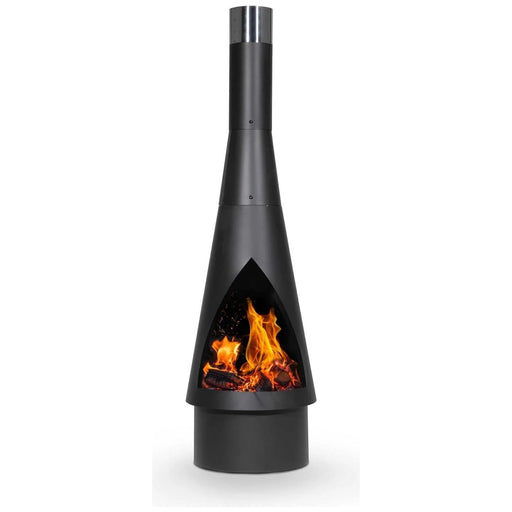 Dellonda Outdoor Chiminea Fireplace Fire Pit Heater Durable Black Steel Dellonda  - Dynamic Drive