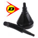 2x Large Flexible Spout Car Funnel Petrol Diesel Screen Wash Oil Fuel Extendable Dunlop  - Dynamic Drive