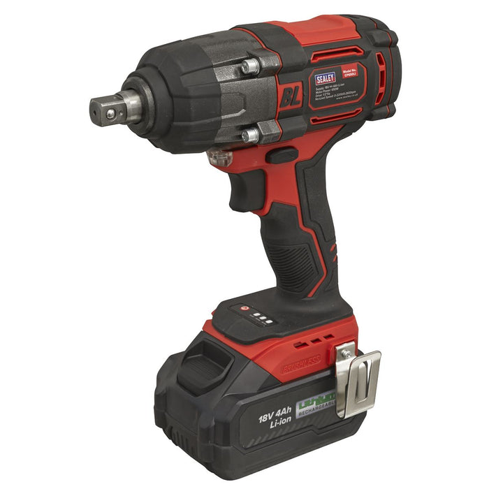 Sealey 1/2"Sq Drive Cordless Brushless Impact Wrench 18V 4Ah CP650LI Sealey  - Dynamic Drive