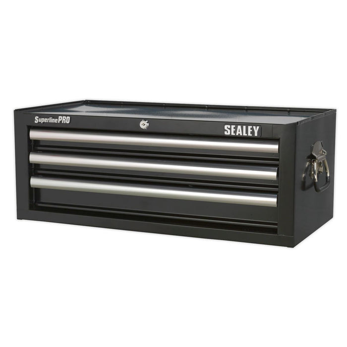 Sealey Mid-Box 3 Drawer with Ball-Bearing Slides Black AP33339B Sealey  - Dynamic Drive