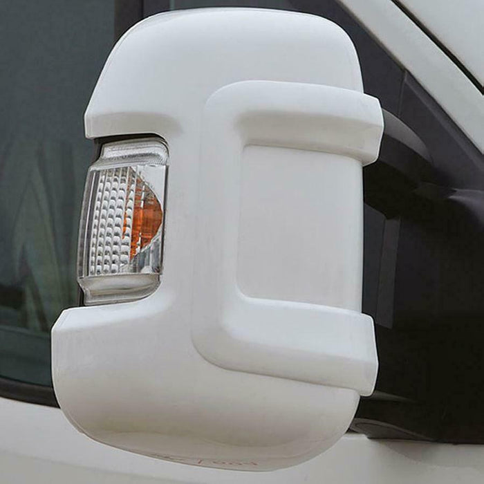 Protect-It Pair Long Arm Mirror Covers Fits Fiat Ducato White Motorhome HTD  - Dynamic Drive