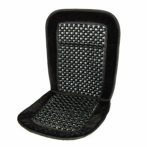 2 x Black Wooden Bead Beaded Pair Massage Massaging Car Taxi Seat Cover Cushion Streetwize  - Dynamic Drive