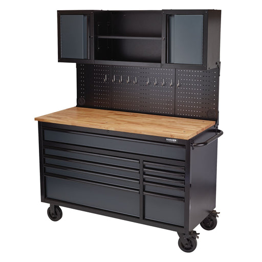 Draper BUNKER Roller Workstation with Workbench, 10 Drawer, 56", Grey Draper  - Dynamic Drive