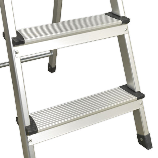 Sealey Aluminium Step Ladder 3-Tread EN 131 ASL3S Sealey  - Dynamic Drive