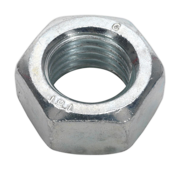 Sealey Steel Nut DIN 934 M20 Zinc Pack of 10 SN20