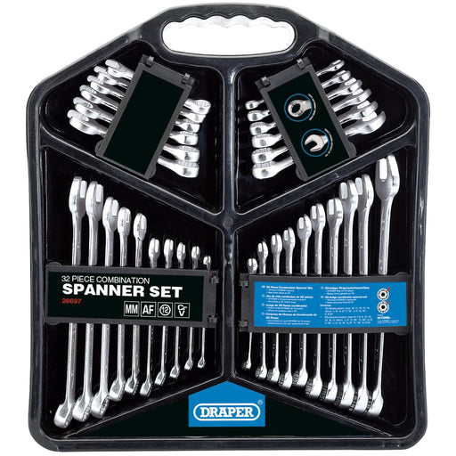 Draper HI-TORQ Four Combination Spanner Sets (32 Piece) 26697 Draper  - Dynamic Drive