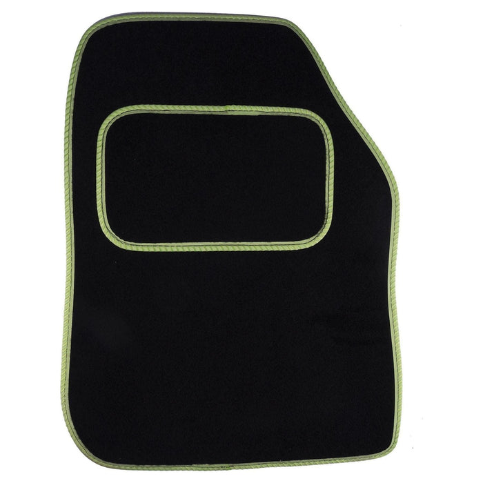 Fully Tailored Lime Green Trim Carpet Mats fits Renault Kangoo Van 09> Set of 2 + 2 Clips UKB4C  - Dynamic Drive