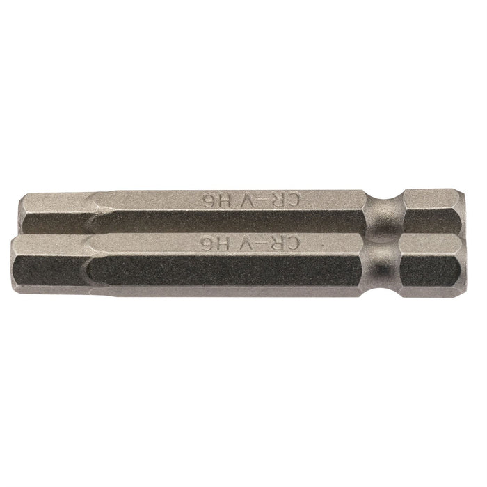 Draper Hexagonal Insert Bit, 6mm, 1/4" Hex, 50mm Long (Pack of 2) 64259 Draper  - Dynamic Drive