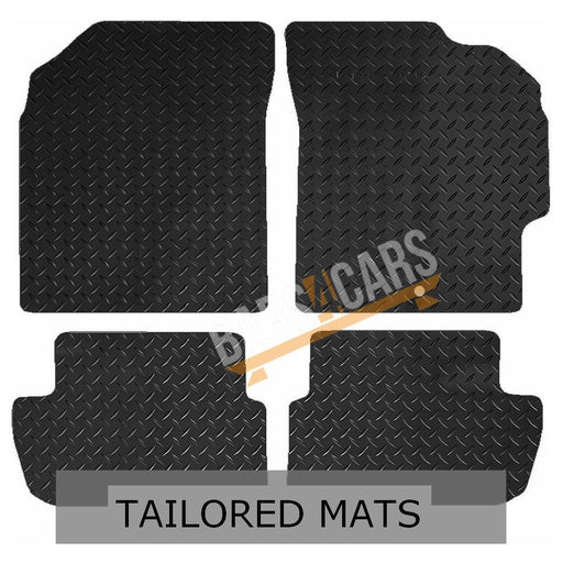 Tailored Yellow Trim Rubber Mats fits Chevrolet Spark 10-13 + Clips 10 11 12 13 UKB4C  - Dynamic Drive