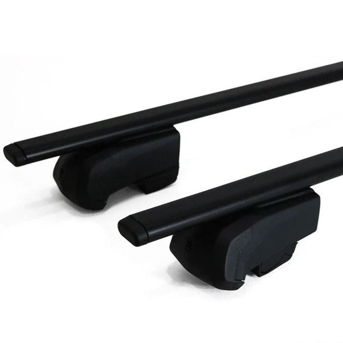 Roof Bars Rack Aluminium Black fits Toyota  Tarago 2006-2019 For Raised Rails Omtec  - Dynamic Drive