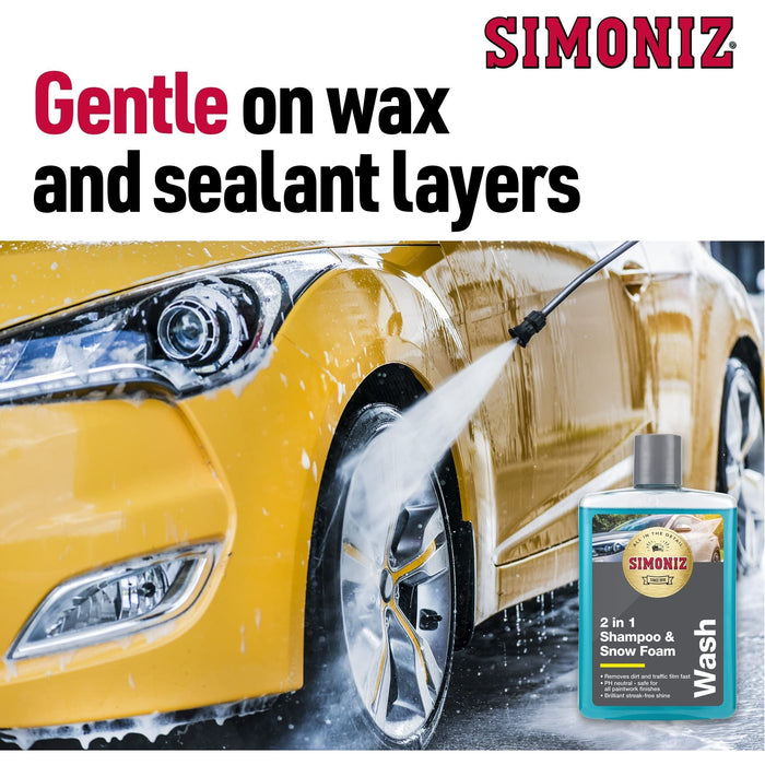 Simoniz 2 in 1 Shampoo & Snow Foam - 1 Litre