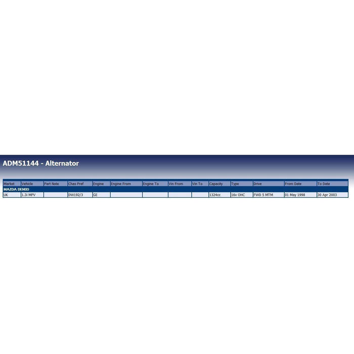 Blue Print ADM51144 Alternator