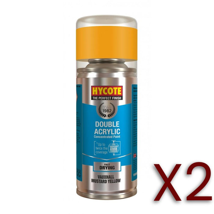 2x Hycote Aerosol Paint for Vauxhall Mustard Yellow 150ml