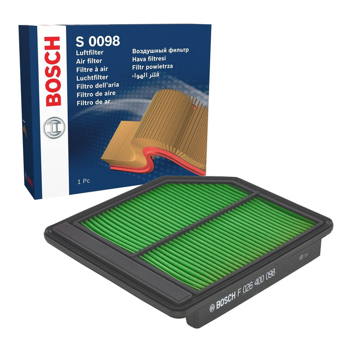 Genuine Bosch Car Air Filter S0098 fits Honda Civic iVtec - 1.8 - 05-11 F0264000