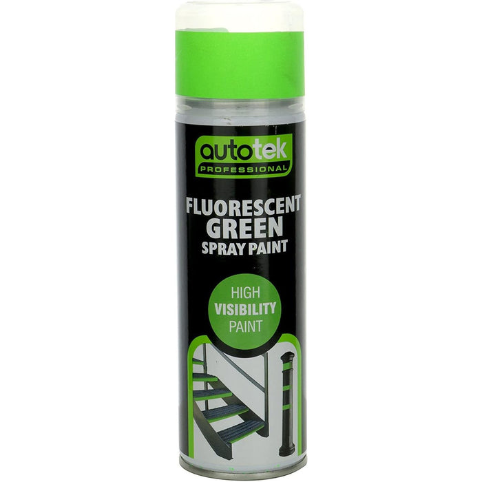 Fluorescent Green Aerosol Paint High Visibility 500Ml Autotek