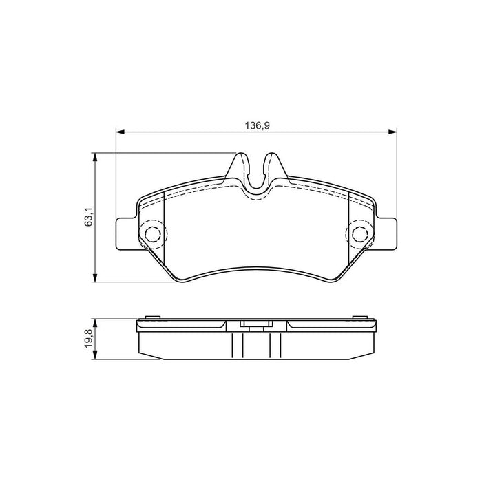 Bosch Brake Pad Set Bp1554 fits Mercedes-Benz Sprinter 313D BlueTec|BlueTec Blue