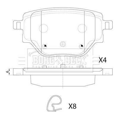 Borg & Beck Brake Pads fits Corsa F 2008 II Less Electric HB 0619 BBP2880 Borg & Beck  - Dynamic Drive