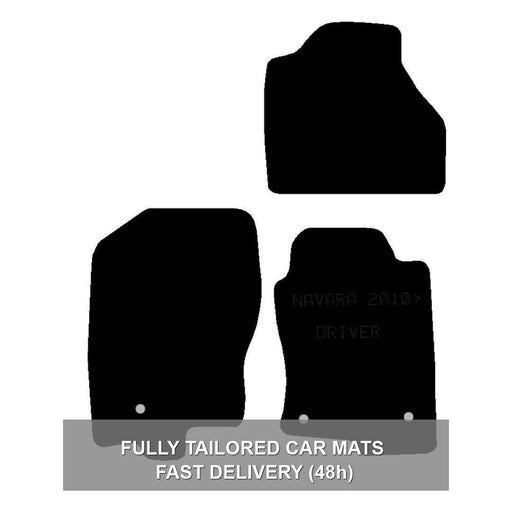 Fully Tailored Rubber Car Mats Fits Nissan Navara 10> Set of 4 With 3 Clips UKB4C  - Dynamic Drive