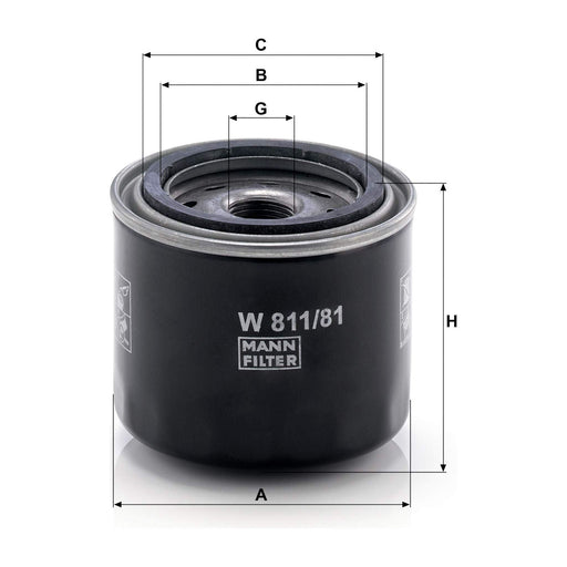 Genuine Mann Oil Filter for Daihatsu Suzuki. Rascal W811/81 Mann & Hummel  - Dynamic Drive