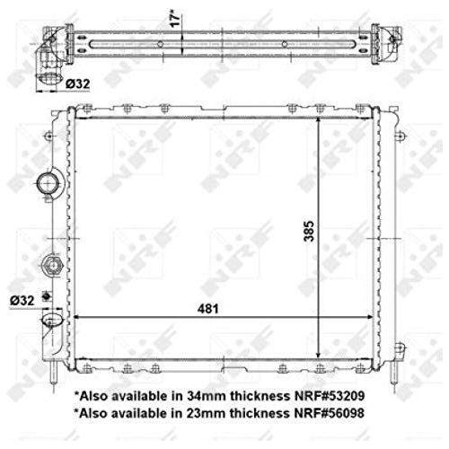 NRF Radiator fits Renault Clio Kangoo Thalia NRF  - Dynamic Drive