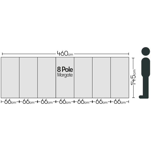 8 Pole Multicoloured Polythene Windbreak 1446 Quest  - Dynamic Drive