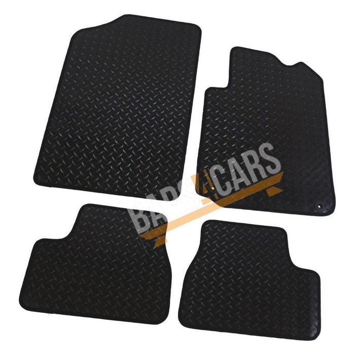 White Trim Tailored Black Rubber Car Mats for Citroen Ds3 10> Set of 4 With 2 Clips UKB4C  - Dynamic Drive