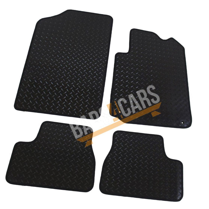 White Trim Tailored Rubber Car Mats for Citroen Ds3 10> Set of 4 With 2 Clips UKB4C  - Dynamic Drive